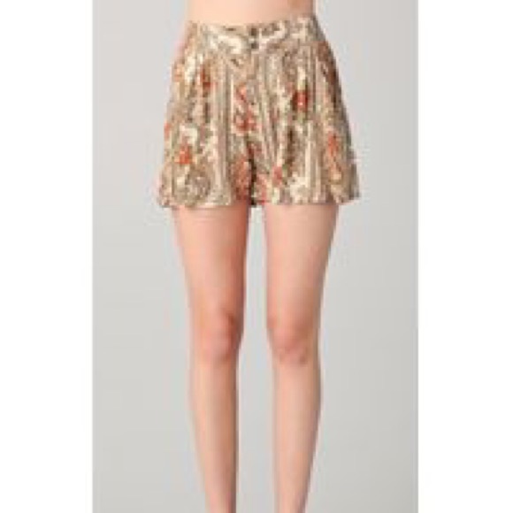MINKPINK Tan Paisley ‘Prince of Persia’ Shorts M - Picture 4 of 13
